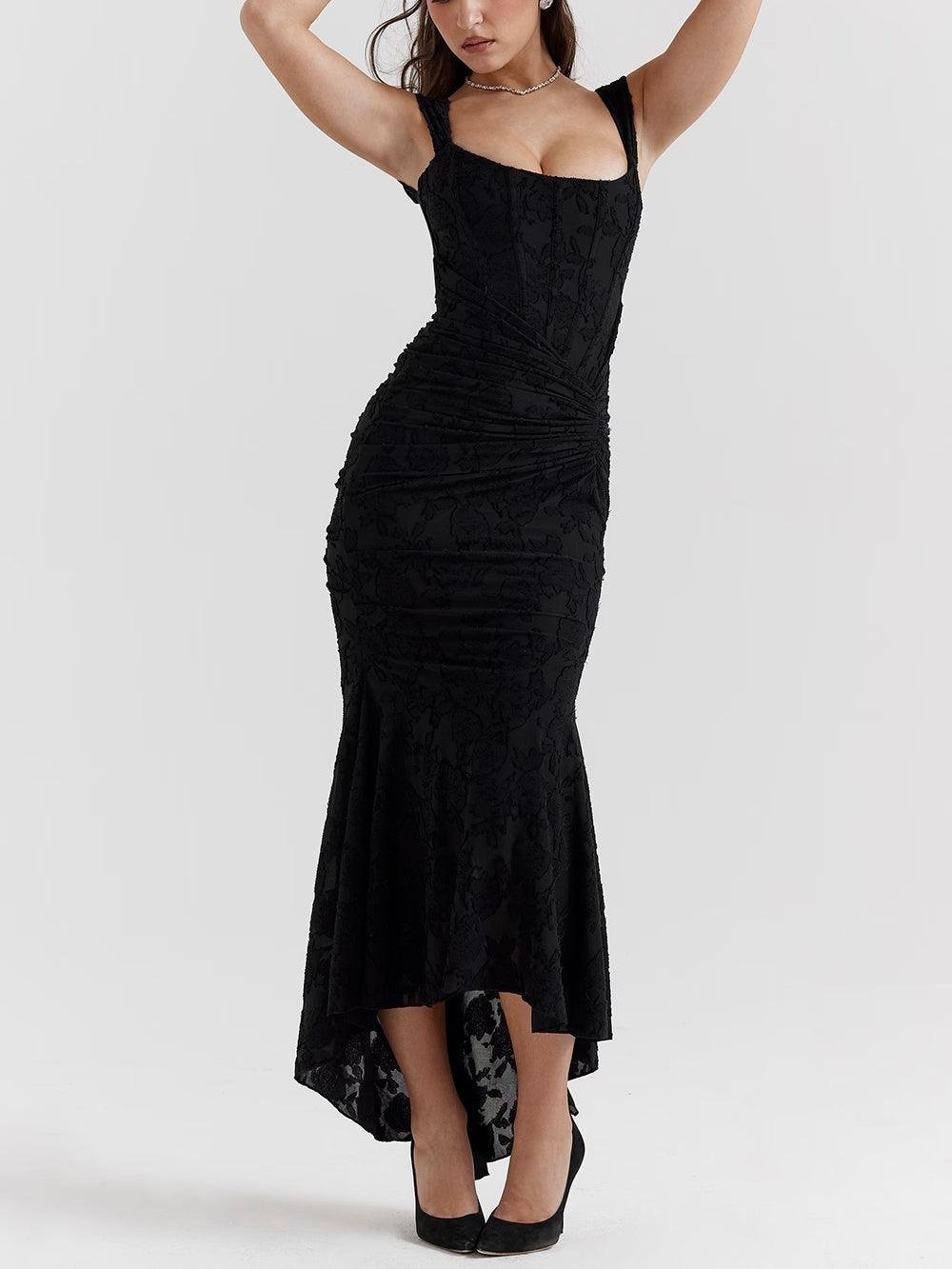 Seraphina | Sophisticated Corset Jacquard Lace Mermaid Dress 9
