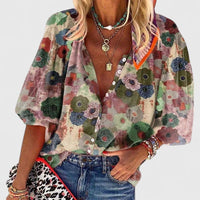 Madelyn | Blusa con scollo a V e stampa floreale