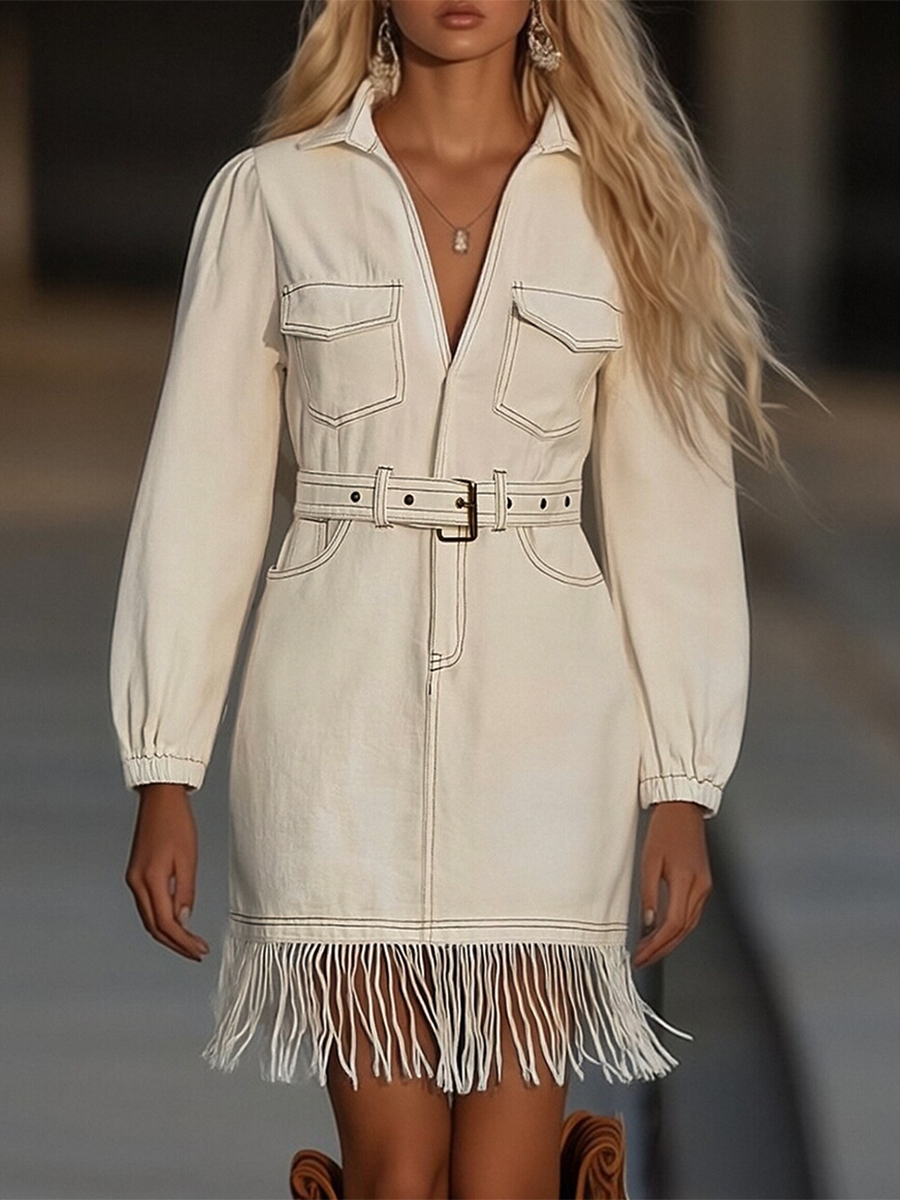 Sienna | Tailored And Sophisticated Fringe Mini Dress 0