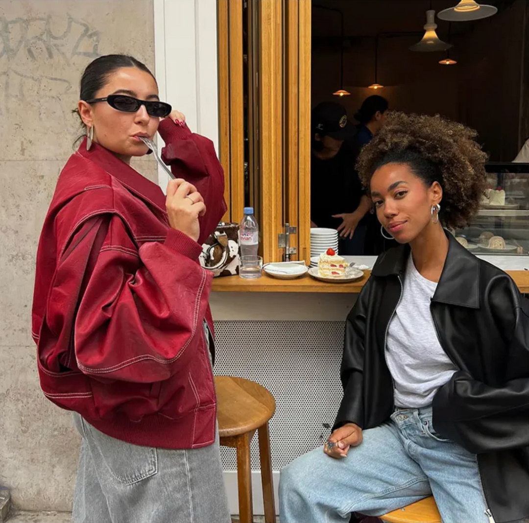 Sienna | Vibrant Oversized Vegan Leather Jacket 2
