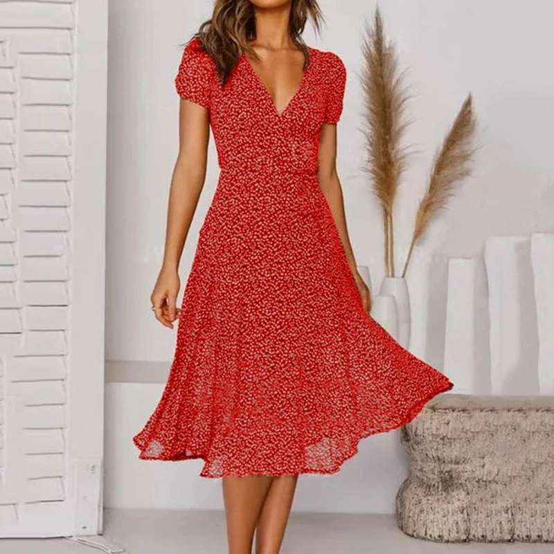Sienna | Women's A-Line Dress – Elegant V-Neck, Flattering Fit & Playful Hem 6