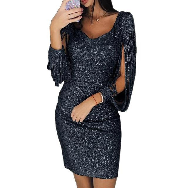 Sloane | Party Dress Cocktail Dress Elegant V-Neck Sequined Fit 6