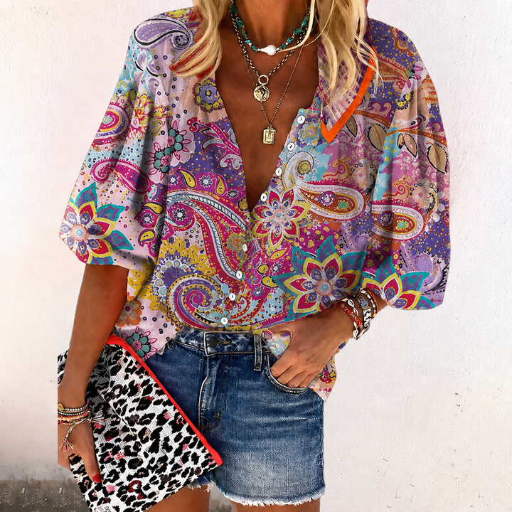 Sofia | Womens Blouse Long Sleeve Boho Lightweight Summer Tops 1
