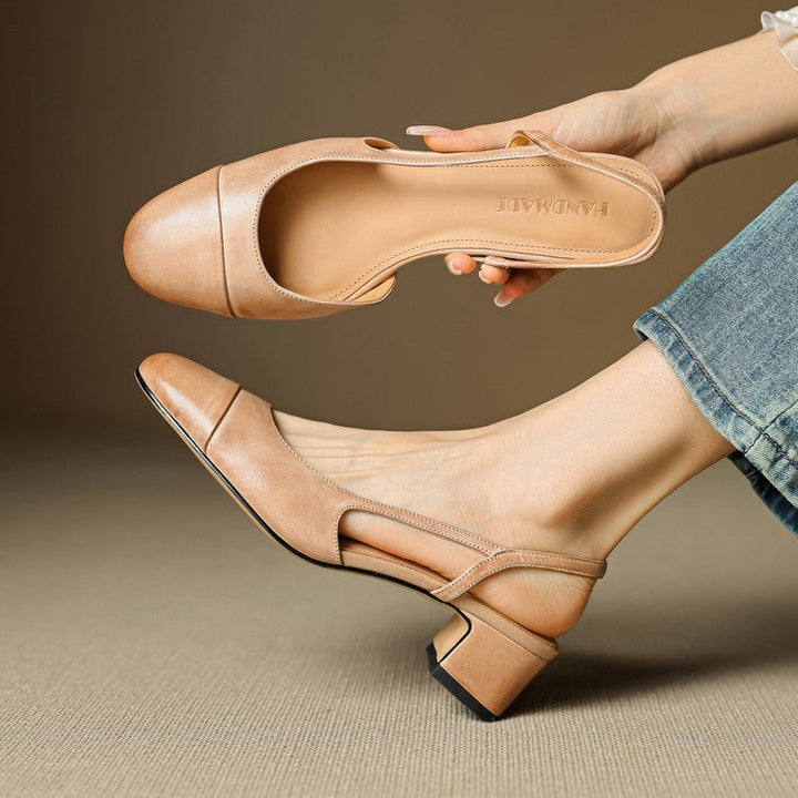 Sophia | Elegant Genuine Leather Slingback Pumps 0