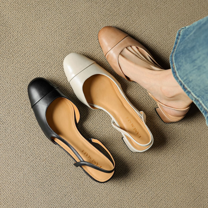 Sophia | Elegant Genuine Leather Slingback Pumps 5