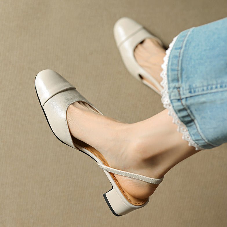 Sophia | Elegant Genuine Leather Slingback Pumps 6