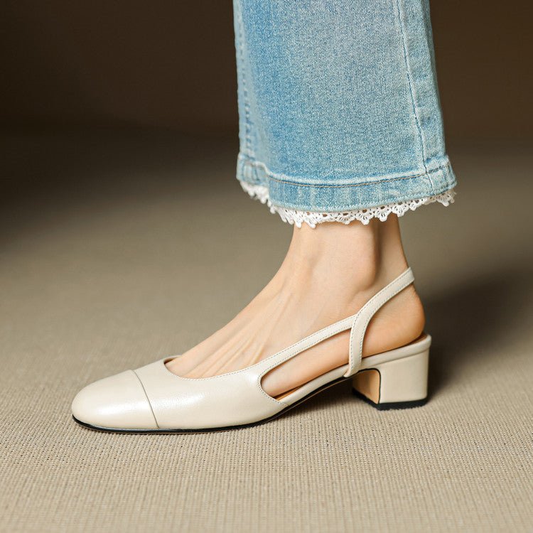 Sophia | Elegant Genuine Leather Slingback Pumps 7