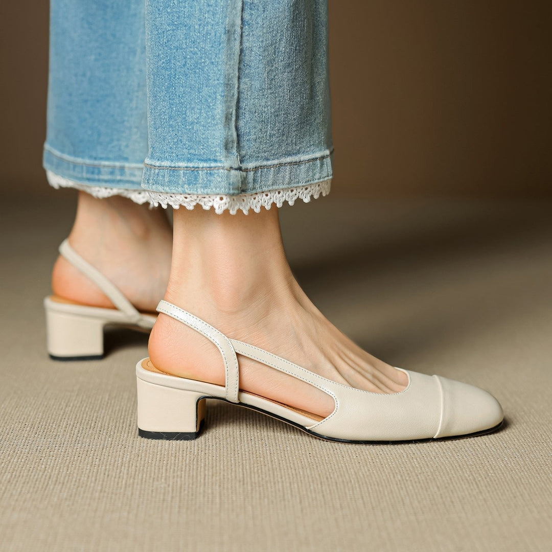Sophia | Elegant Genuine Leather Slingback Pumps 8