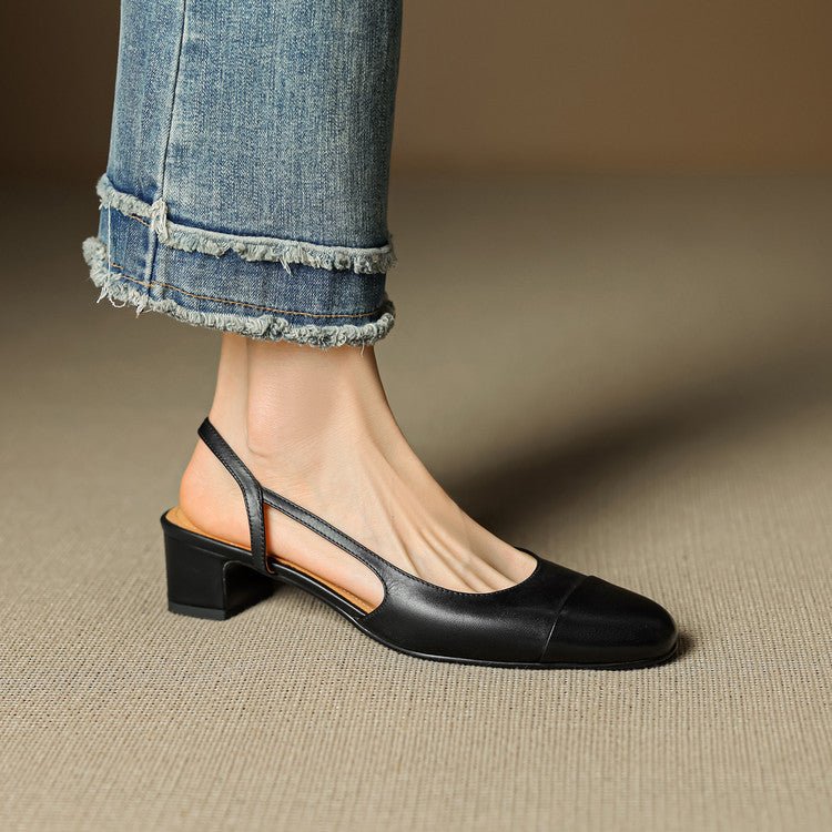 Sophia | Elegant Genuine Leather Slingback Pumps 9