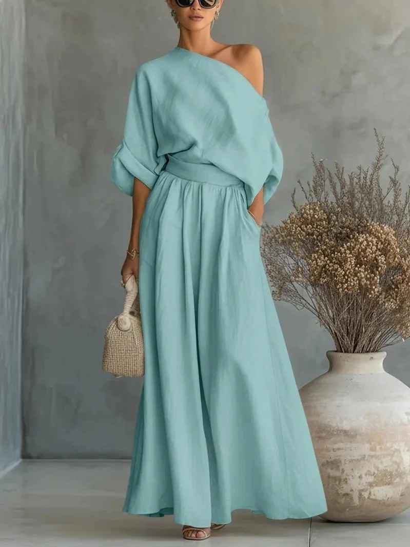 Sophia | Feminine And Flowy Off The Shoulder Two Piece Set 3