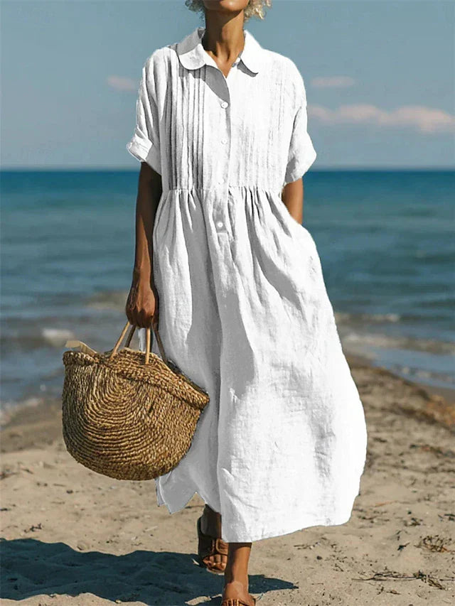 Sophia | Timeless and Breathable Women Cotton Shirt Dress 0