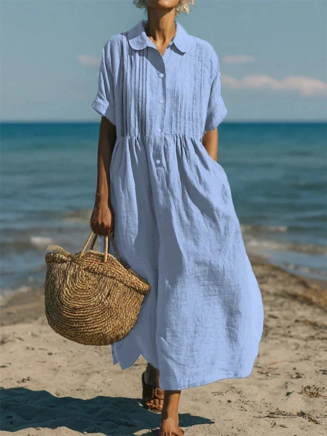 Sophia | Timeless and Breathable Women Cotton Shirt Dress 1