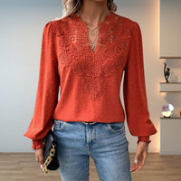Elise | Blusa a maniche lunghe con scollo a V in pizzo