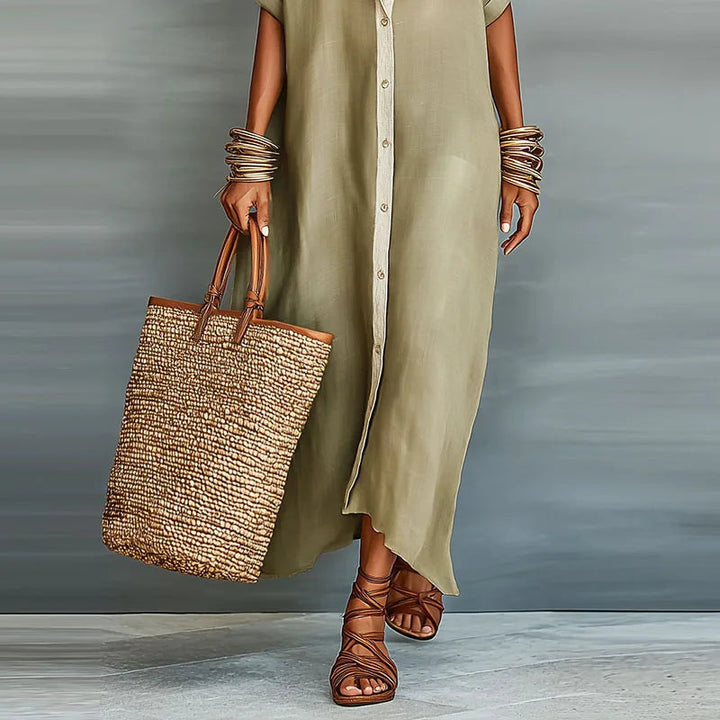 Sophie | Elegant Button-Down Maxi Shirt Dress 3