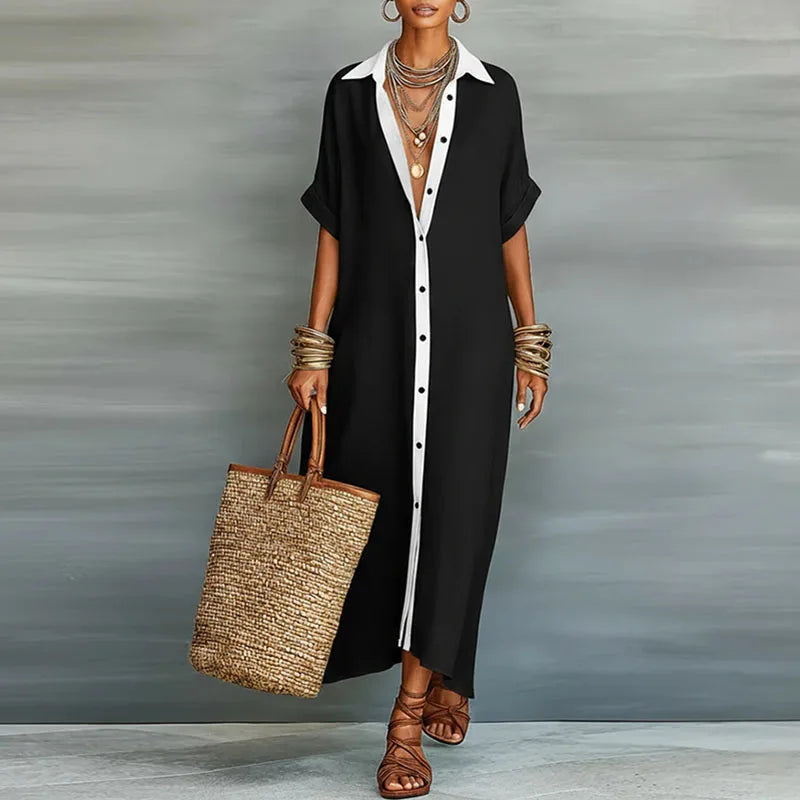 Sophie | Elegant Button-Down Maxi Shirt Dress 4