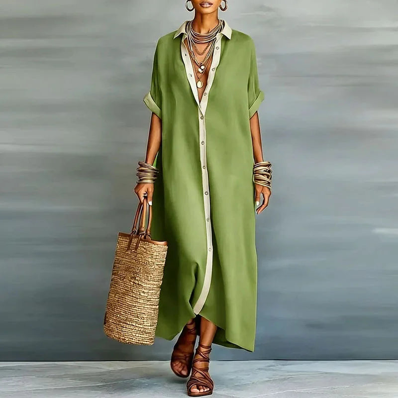 Sophie | Elegant Button-Down Maxi Shirt Dress 5