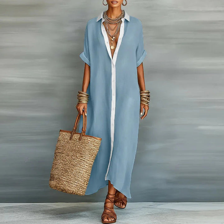 Sophie | Elegant Button-Down Maxi Shirt Dress 6