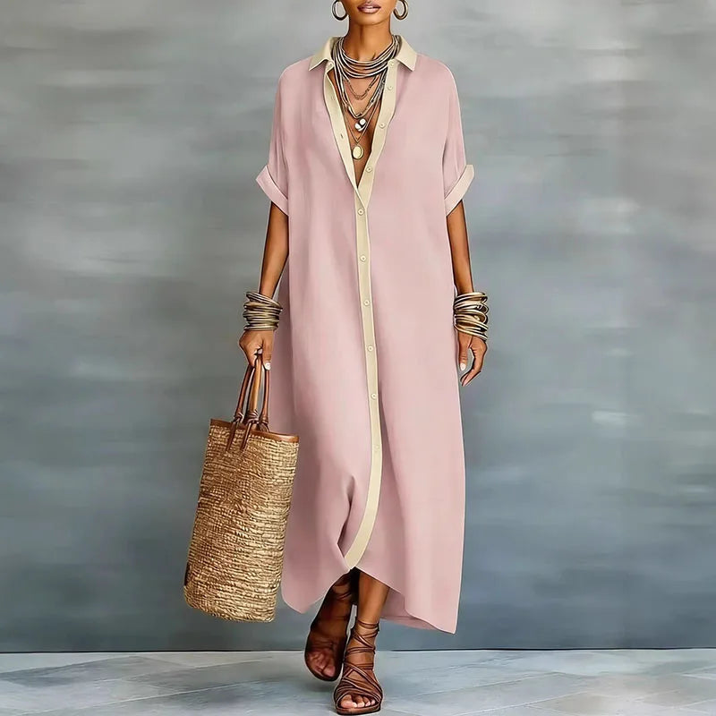 Sophie | Elegant Button-Down Maxi Shirt Dress 7