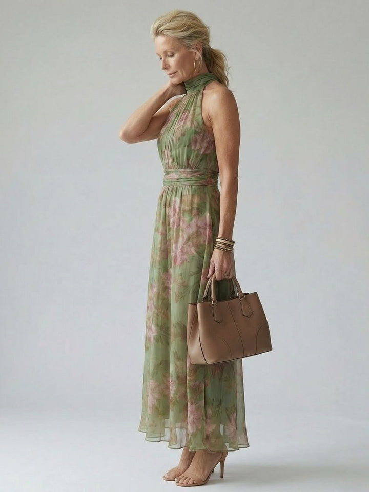 Sophie | Trendy Floral Halter Midi Dress for Summer Style 2