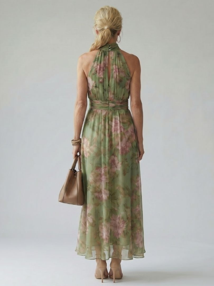 Sophie | Trendy Floral Halter Midi Dress for Summer Style 3