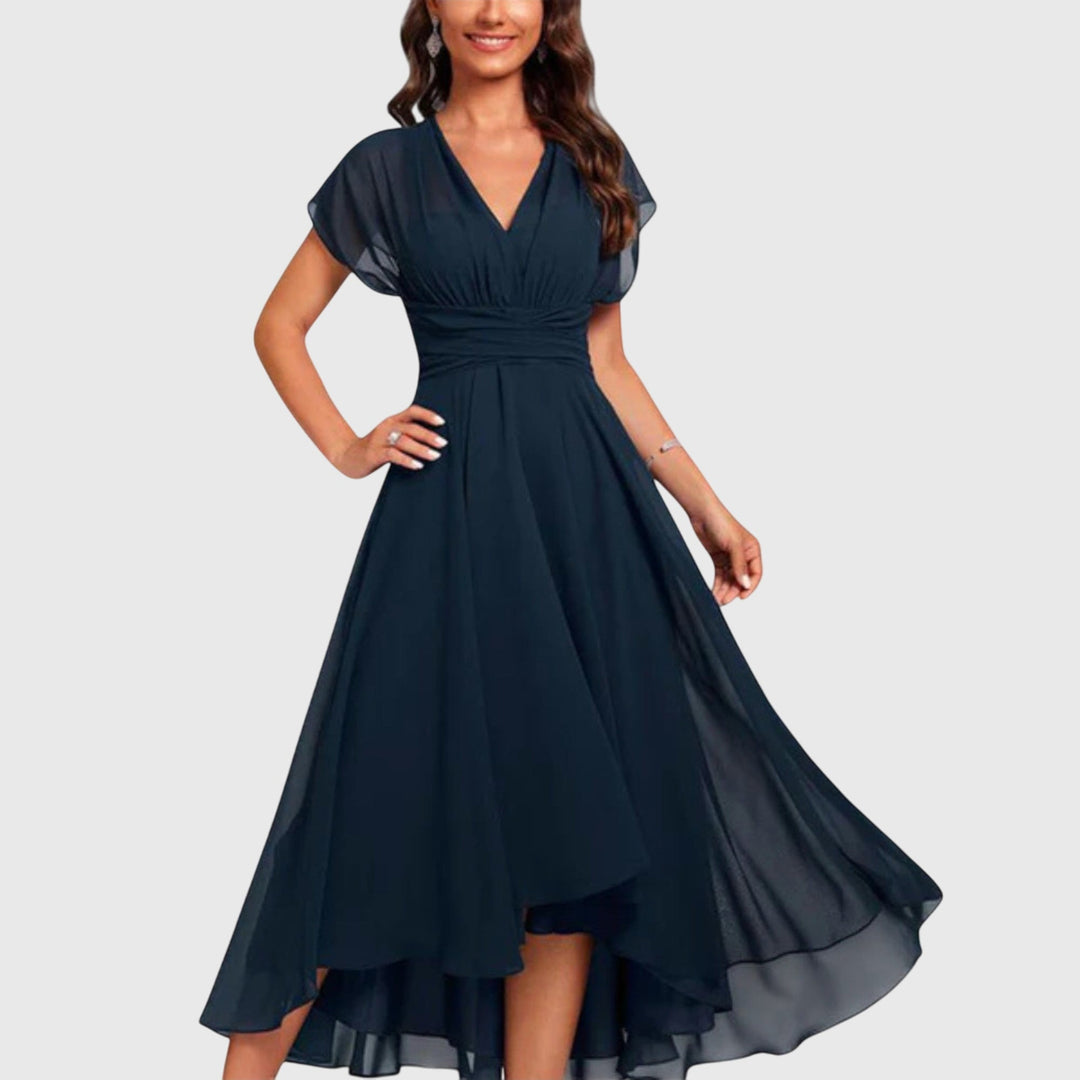 Susan | Flattering Women’s V-Neck Wrap Midi Dress 0