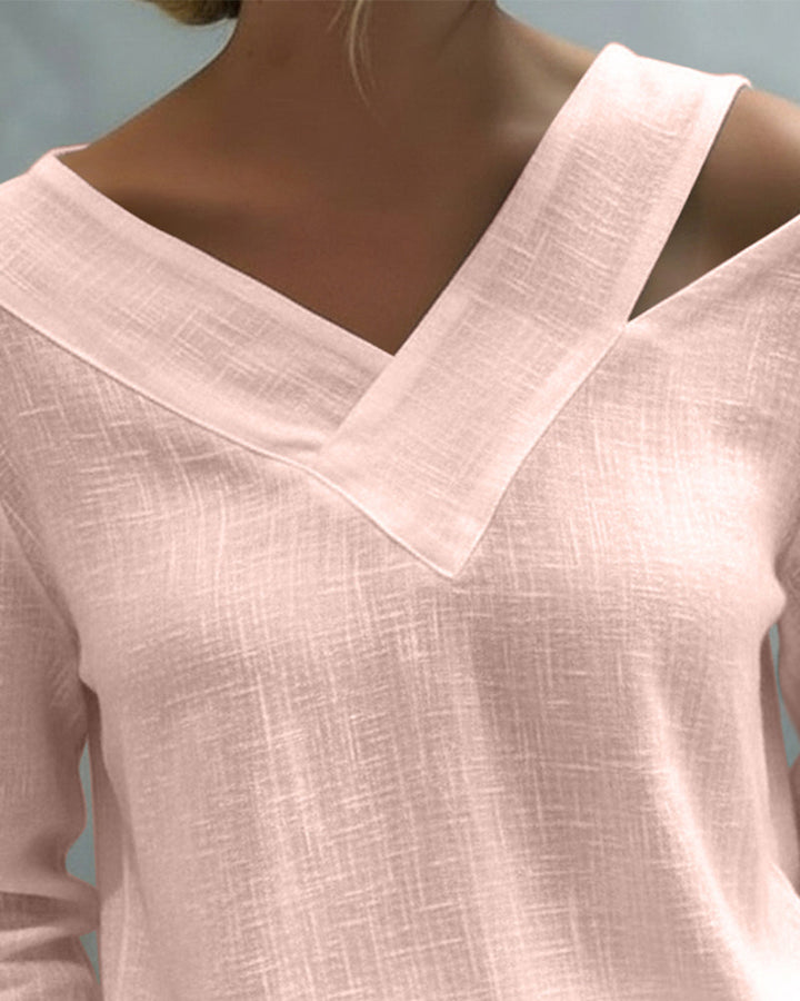 Tamara | Asymmetric V-Neck & Relaxed Fit Women's Top 7