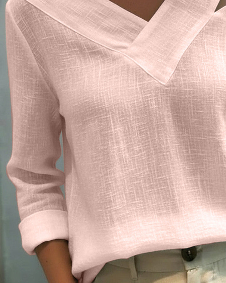 Tamara | Asymmetric V-Neck & Relaxed Fit Women's Top 8