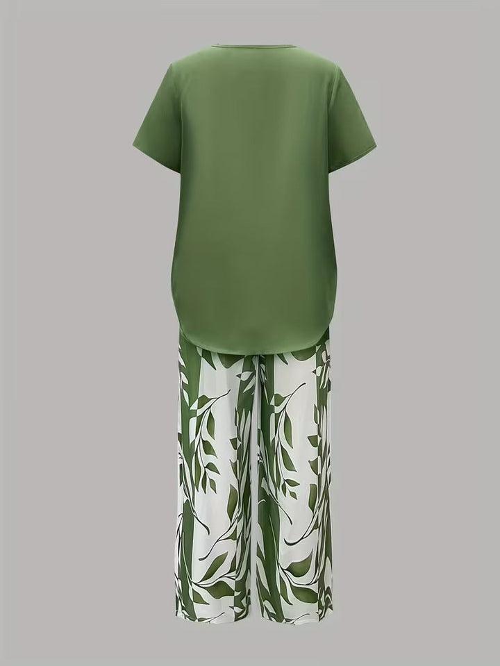 Tamra | Sophisticated Leaf Print Two-Piece Coordinated Set 5