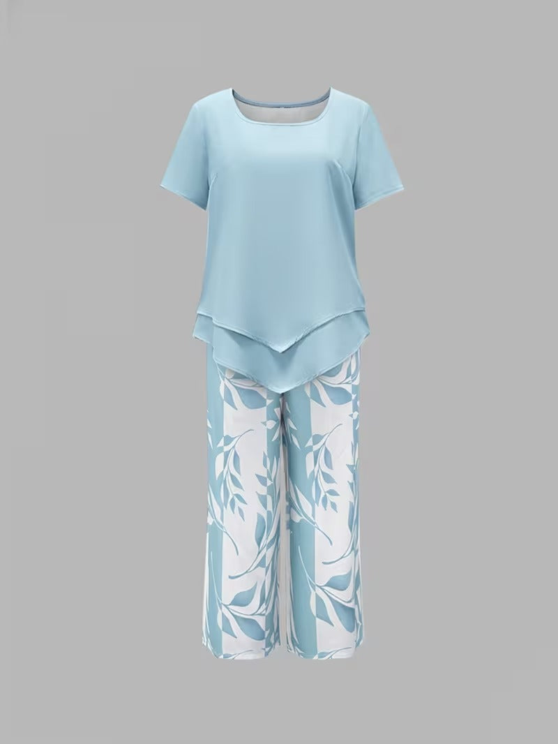 Tamra | Sophisticated Leaf Print Two-Piece Coordinated Set 6