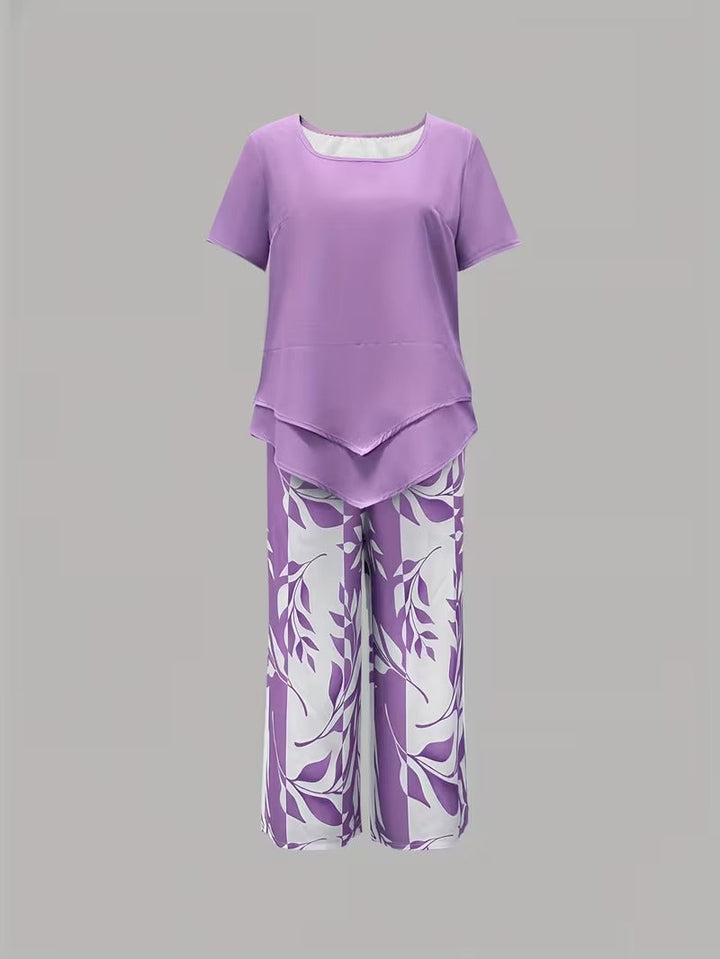 Tamra | Sophisticated Leaf Print Two-Piece Coordinated Set 8