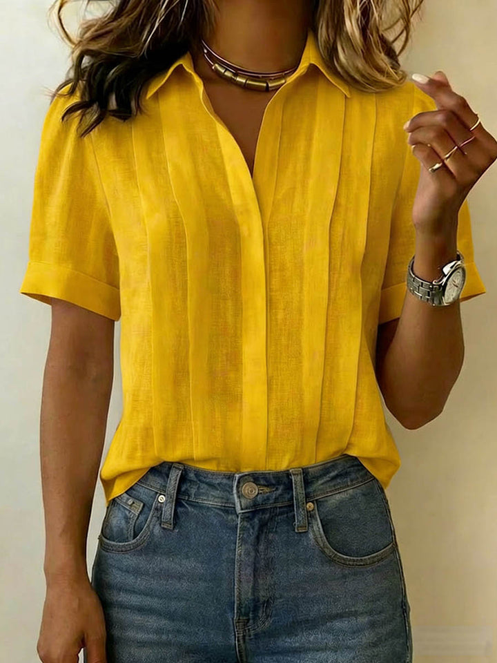 Tayla | Sophisticated Textured Short Sleeve Button-Up Shirt 4