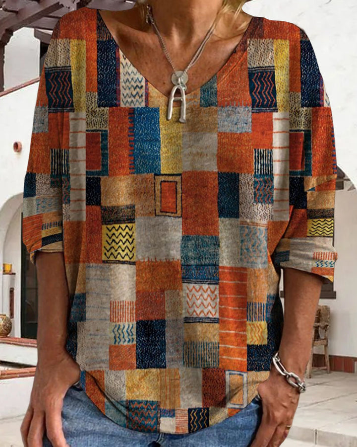 Theresa | Vibrant And Artistic Patchwork Blouse 1