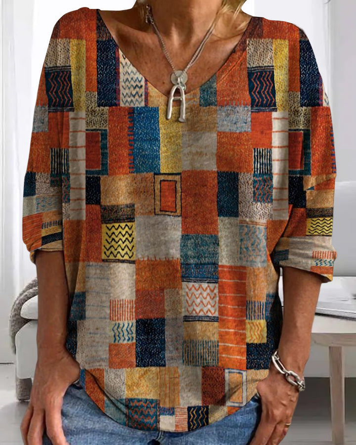 Theresa | Vibrant And Artistic Patchwork Blouse 2