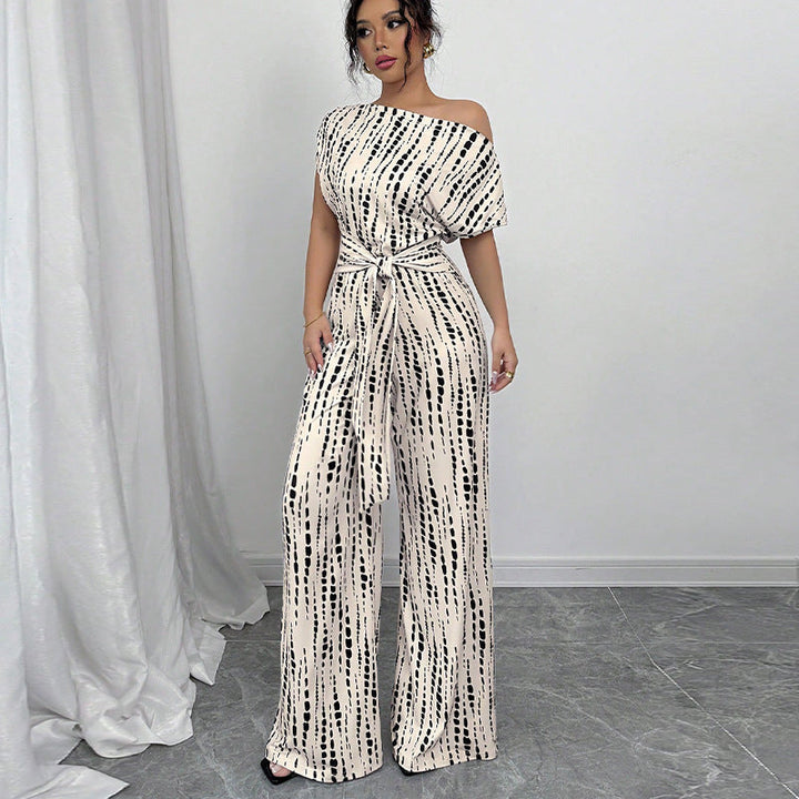 Traci | One-Shoulder Printed Wide-Leg Jumpsuit 0