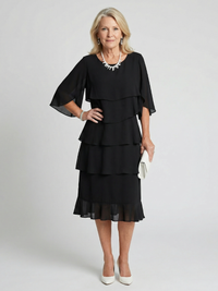 Elise | Abito Midi a Balze Elegante e Fluido