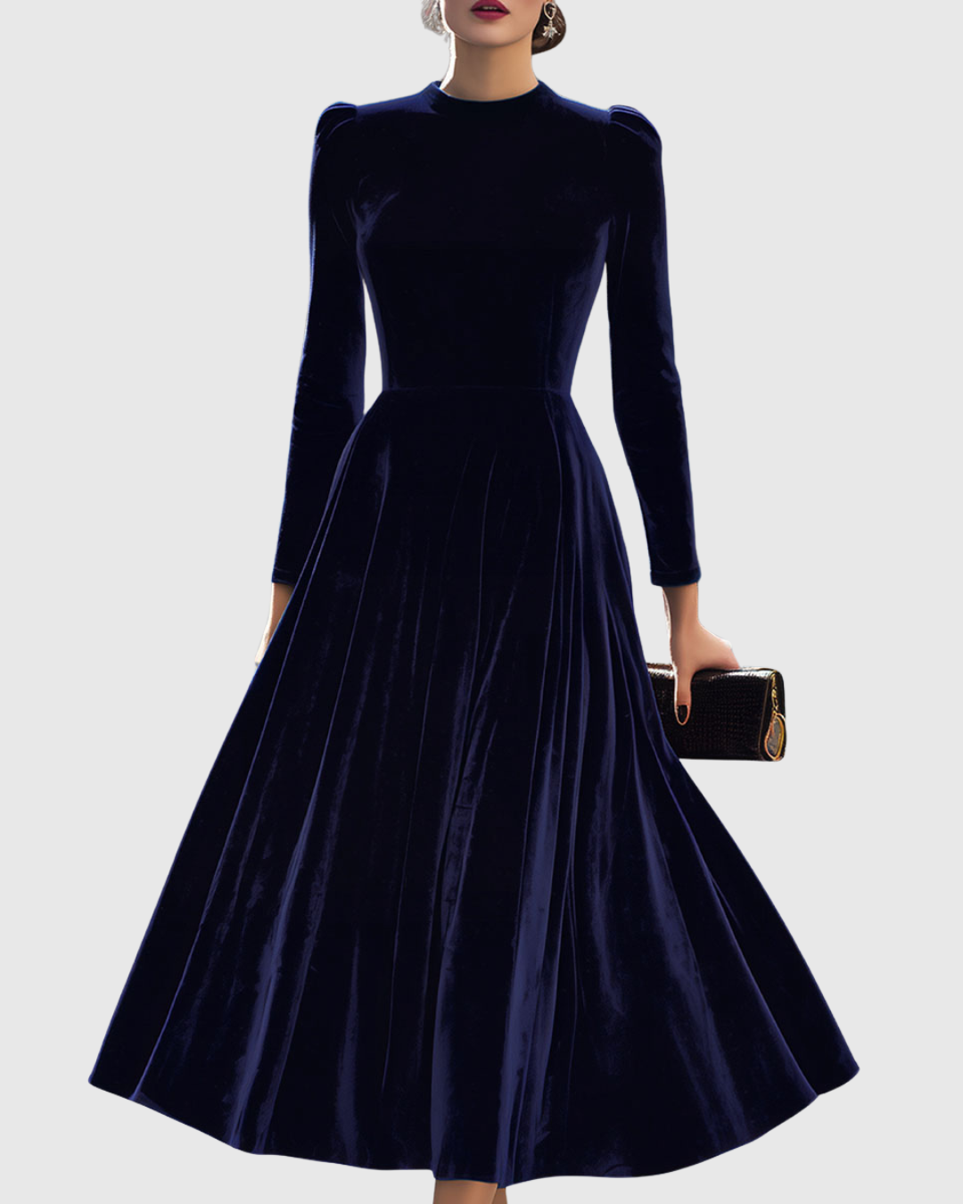 Vantor | Elegant Velvet Midi Women's Dress 0