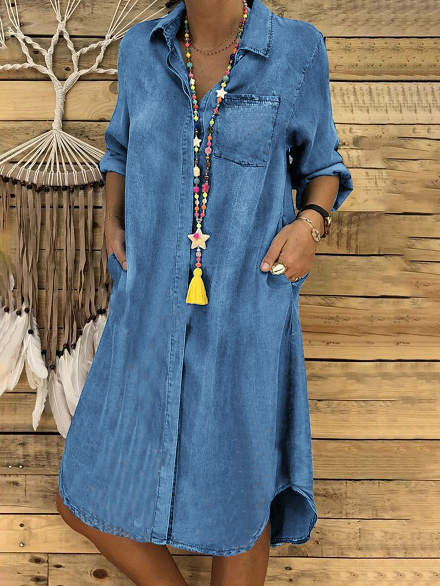 Vera | Relaxed Fit Women's Dress Denim Shirt Dress 1