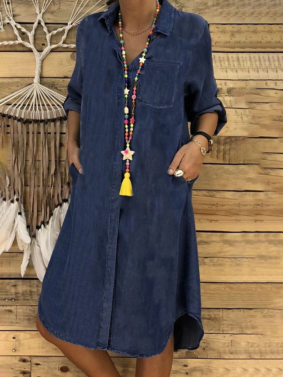 Vera | Relaxed Fit Women's Dress Denim Shirt Dress 2