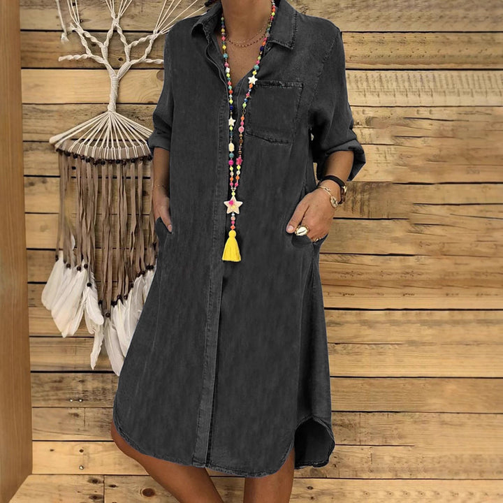 Vera | Relaxed Fit Women's Dress Denim Shirt Dress 4