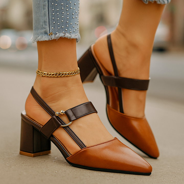 Vespera | Elegant Gold Strappy Heels for Day to Night Style 1