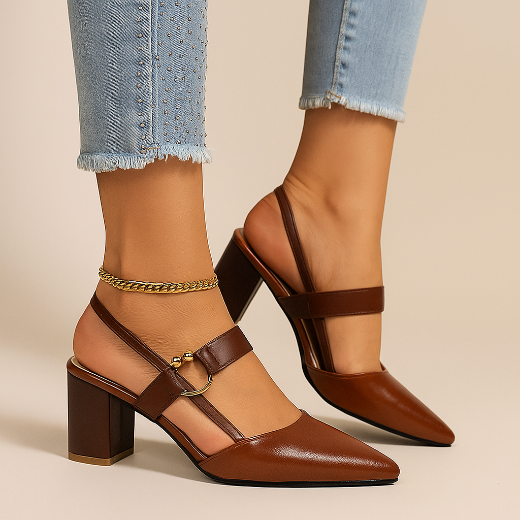 Vespera | Elegant Gold Strappy Heels for Day to Night Style 4