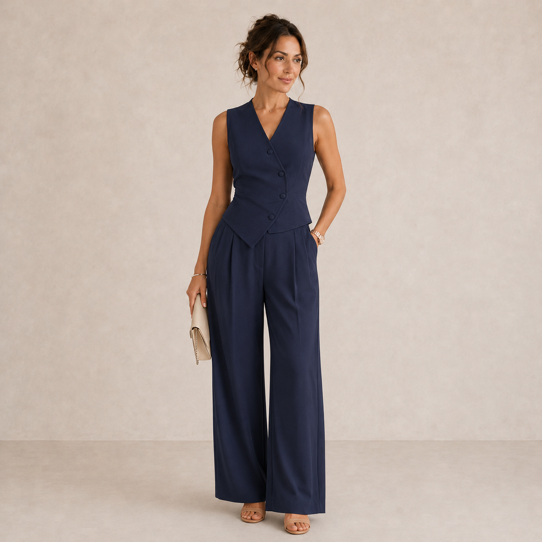Victoria | Chic and Tailored Two-Piece Sleeveless Set 1