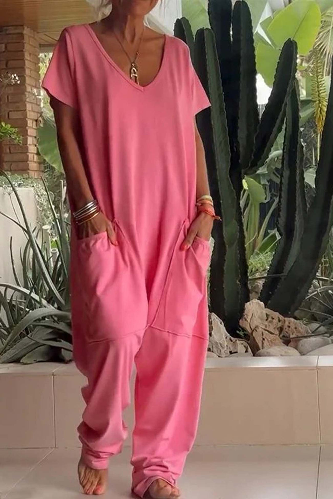 Victoria | Effortless Wide-Leg Casual V-Neck Jumpsuit 0