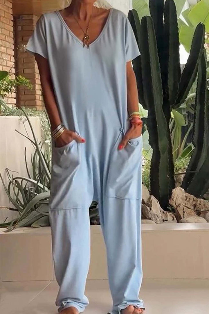 Victoria | Effortless Wide-Leg Casual V-Neck Jumpsuit 4