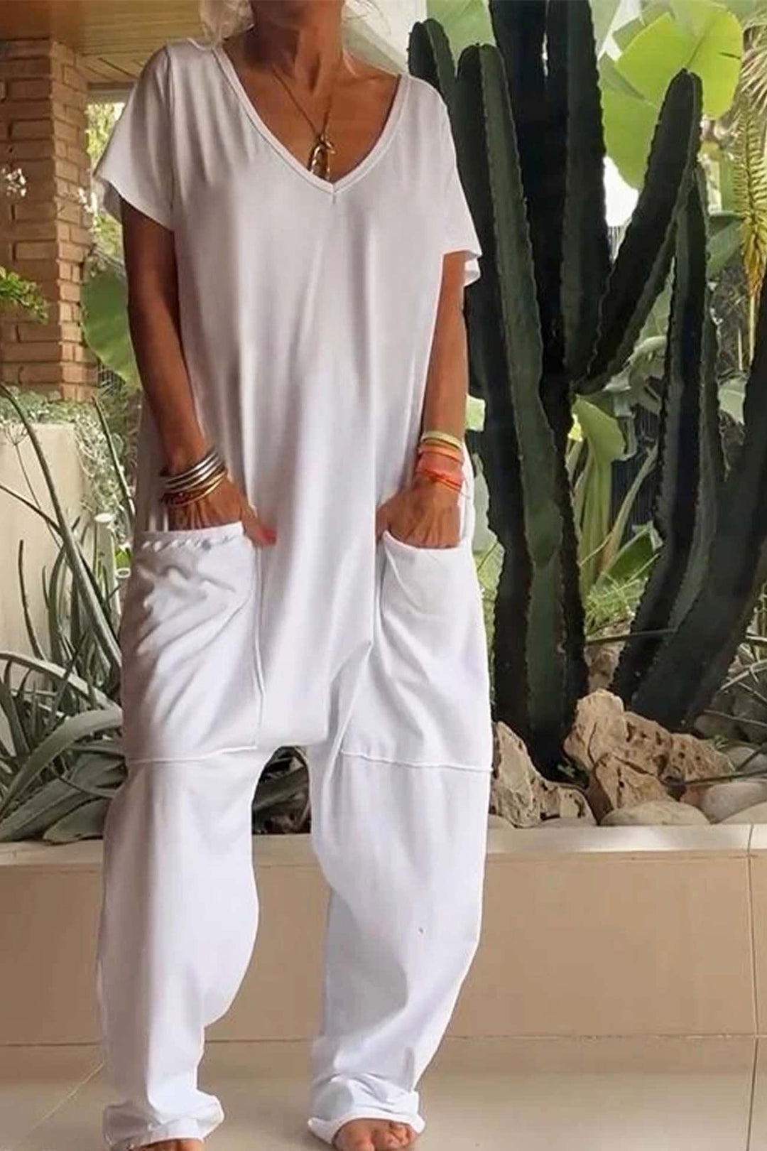Victoria | Effortless Wide-Leg Casual V-Neck Jumpsuit 6