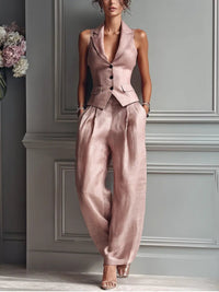 Savannah | Vest & Wide Leg Pants Set