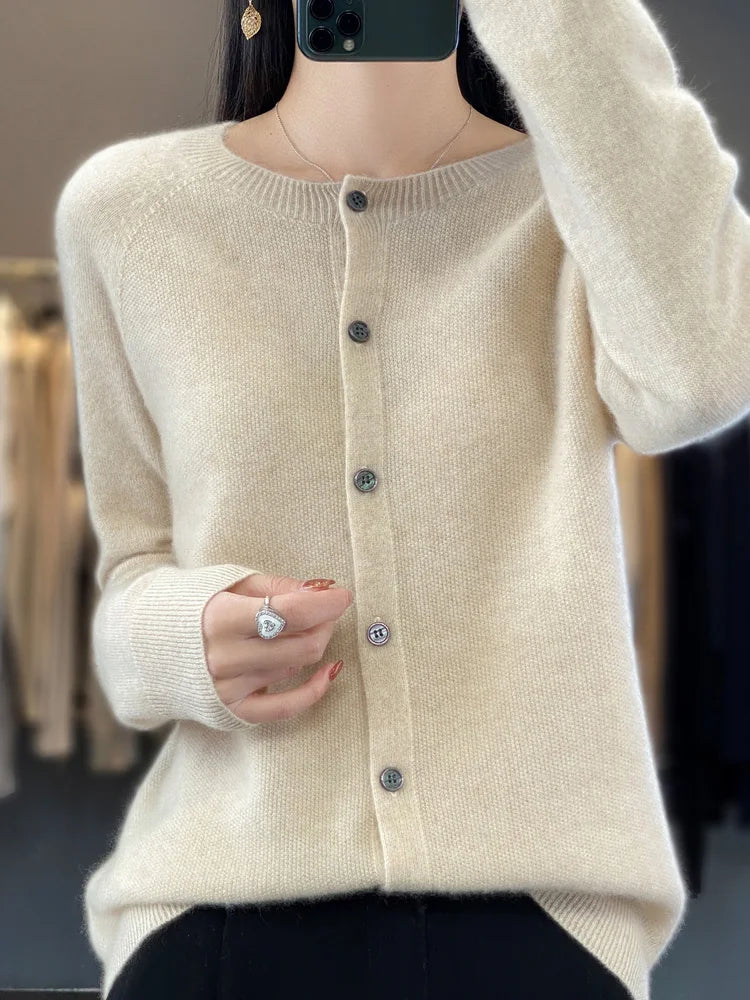 Viora | Women's Cardigan Soft Knit Elegant Button Placket Loose Fit 2