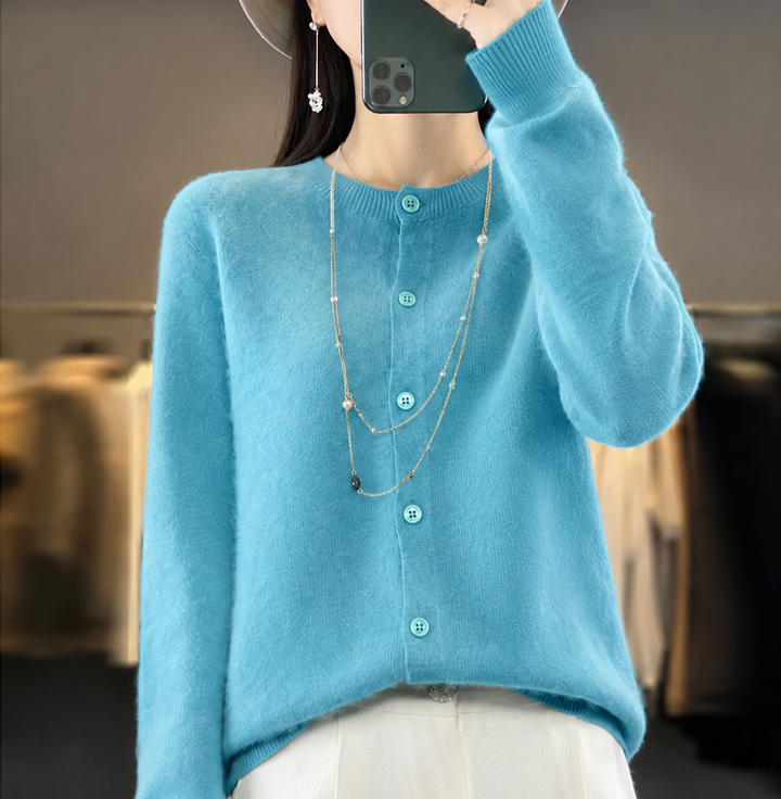 Viora | Women's Cardigan Soft Knit Elegant Button Placket Loose Fit 5
