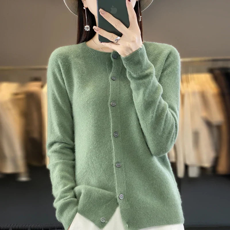 Viora | Women's Cardigan Soft Knit Elegant Button Placket Loose Fit 6