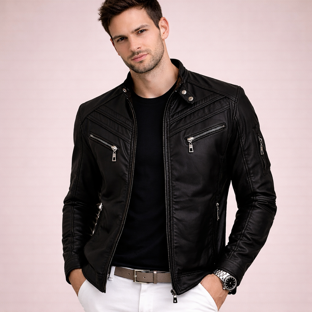 Viroc | Men’s Leather Jacket – Stylish, Comfortable & Modern Fit 6